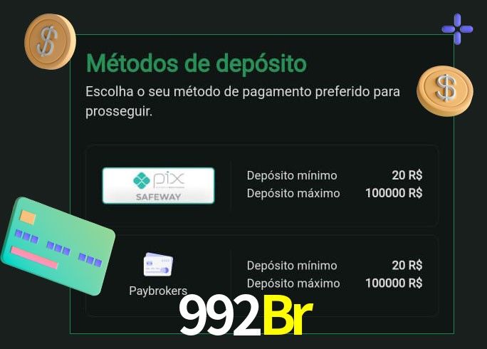 O cassino 992Br oferece uma grande variedade de métodos de pagamento